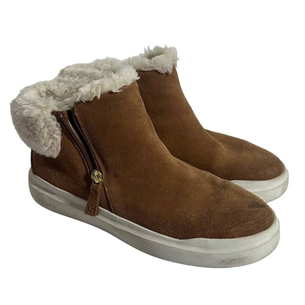 Cole Haan Women's Grand Pro Rally Shearling Boot Sneakers Size 10 Faux Fur